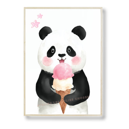Affiche Kawaii Panda & Glace
