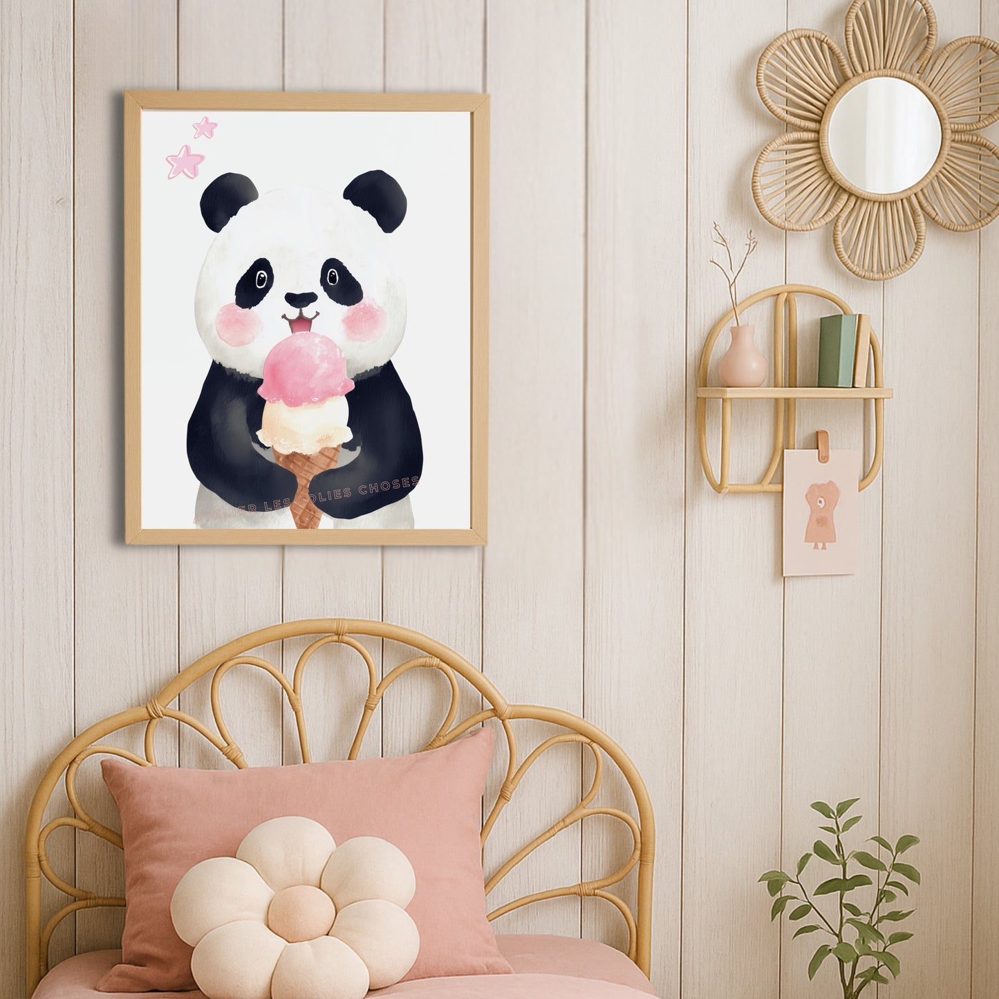Affiche Kawaii Panda & Glace