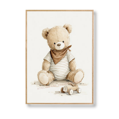 Affiche – L’ours tendre et son jouet - Atelier Les Jolies Choses  