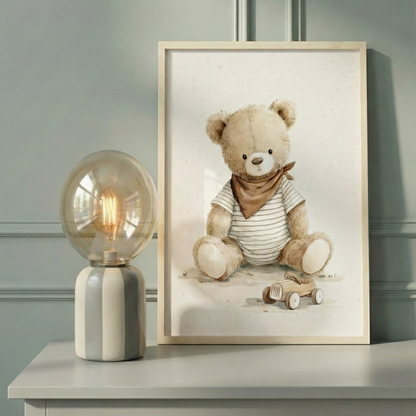 Affiche – L’ours tendre et son jouet - Atelier Les Jolies Choses  