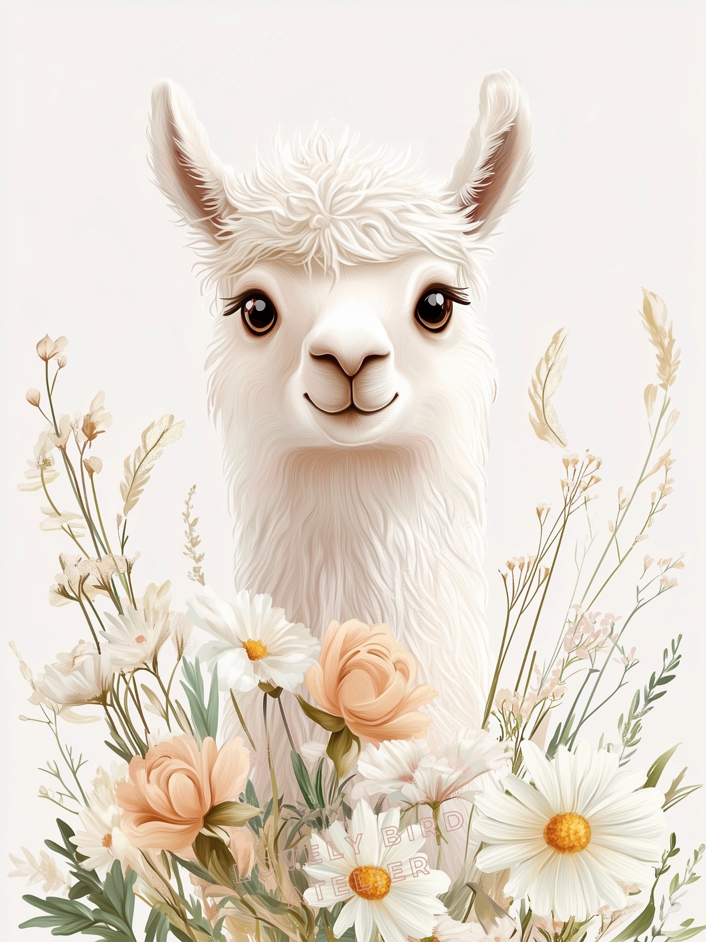 Affiche  Lama Fleuri - Atelier Les Jolies Choses  