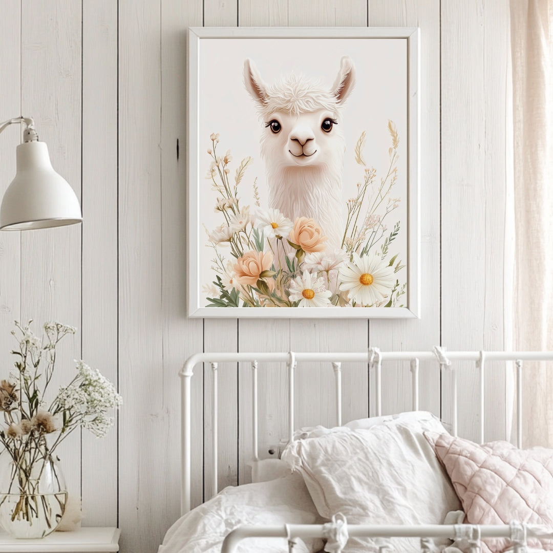Affiche  Lama Fleuri - Atelier Les Jolies Choses  