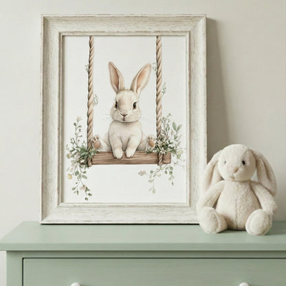 Affiche - Lapin  Balançoire Forestière