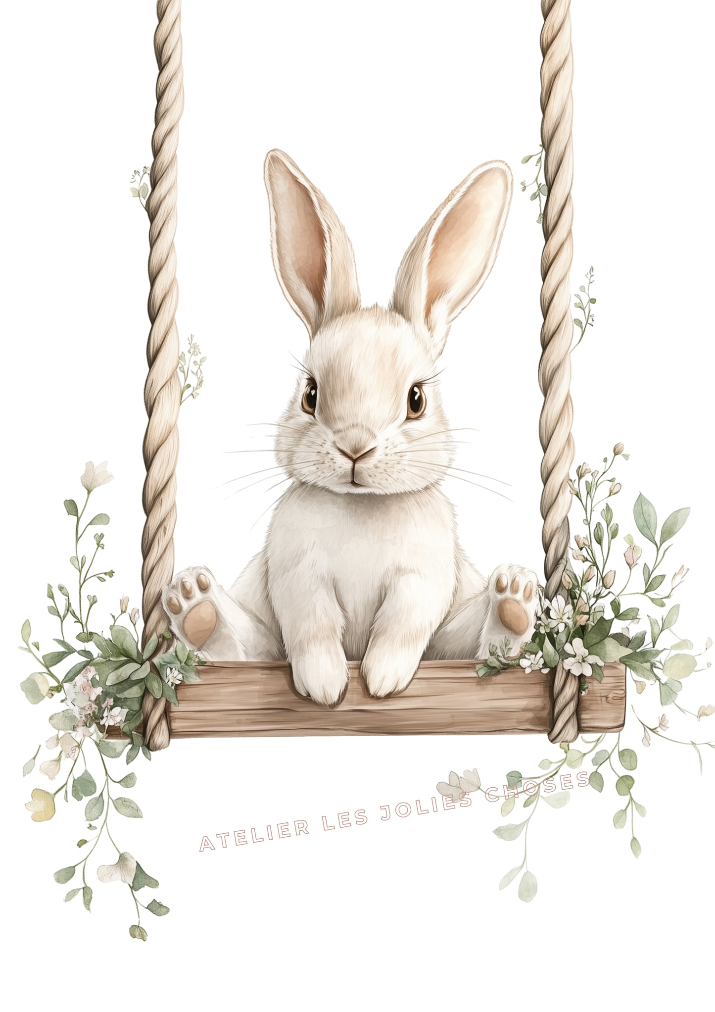 Affiche - Lapin  Balançoire Forestière