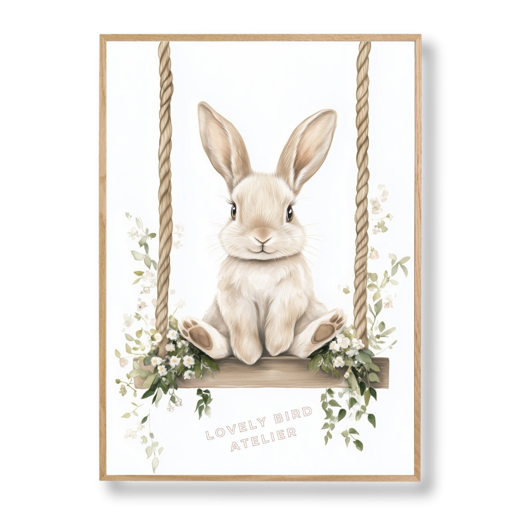 Affiche Lapin & Balancelle - Atelier Les Jolies Choses  