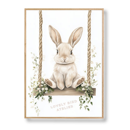 Affiche Lapin & Balancelle - Atelier Les Jolies Choses  