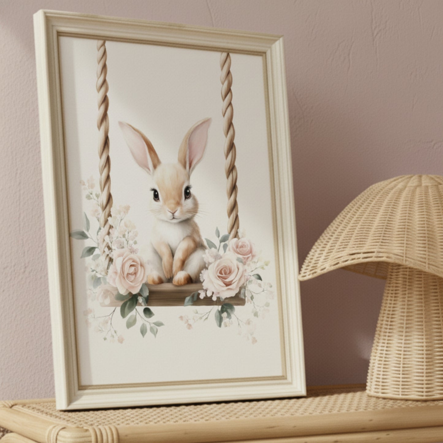 Affiche Lapin & Balancelle Fleurie - Atelier Les Jolies Choses