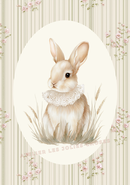 Affiche Lapin – Douceur d’antan - Atelier Les Jolies Choses  