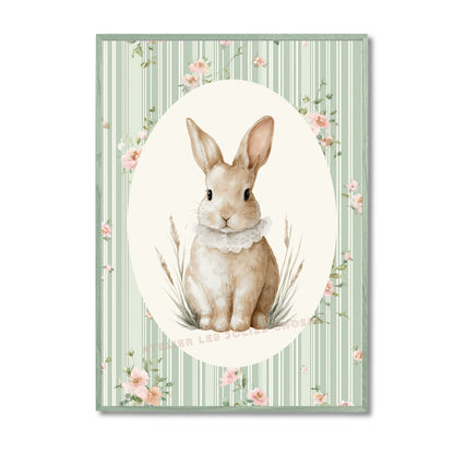 Affiche Lapin – Douceur vintage - Atelier Les Jolies Choses  