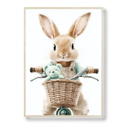 Affiche Lapin En Vélo - Atelier Les Jolies Choses  