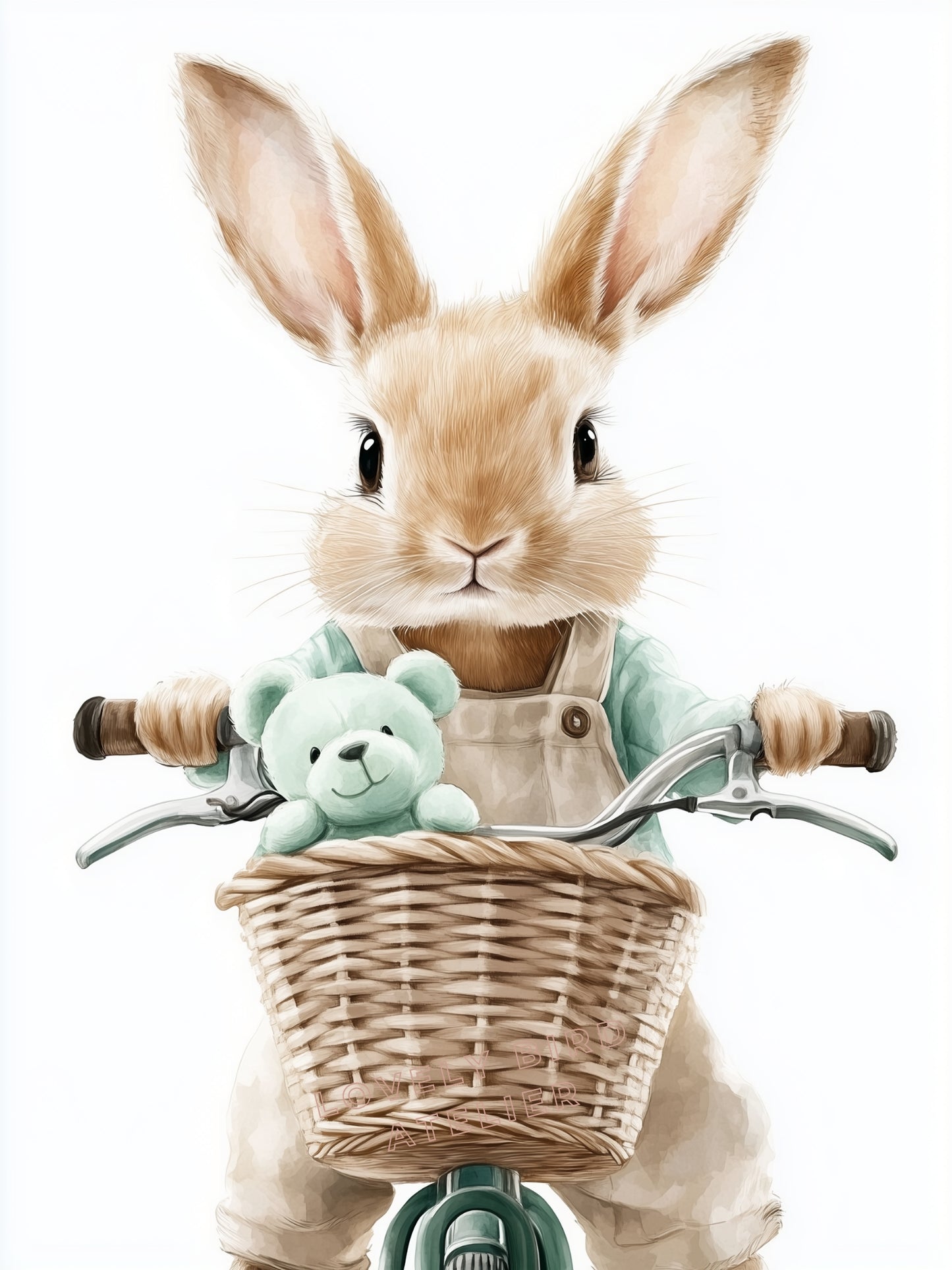 Affiche Lapin En Vélo - Atelier Les Jolies Choses  
