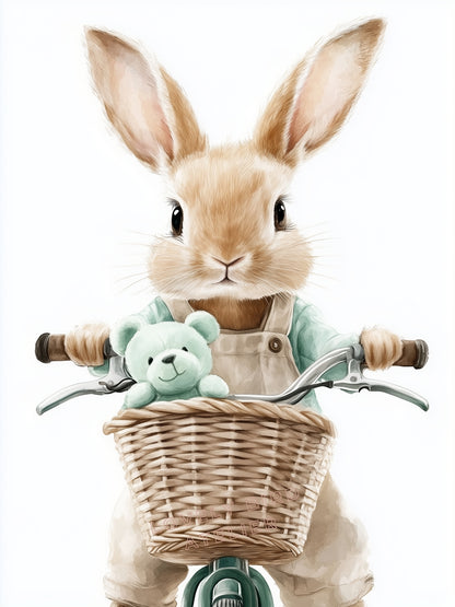 Affiche Lapin En Vélo - Atelier Les Jolies Choses  
