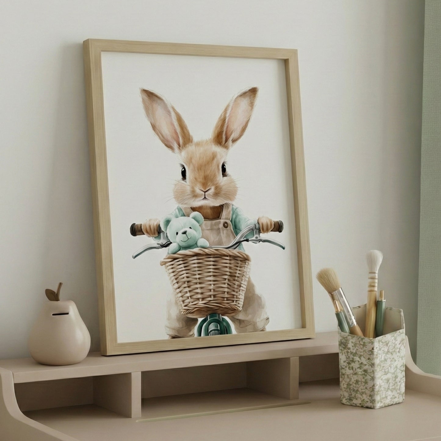 Affiche Lapin En Vélo - Atelier Les Jolies Choses  