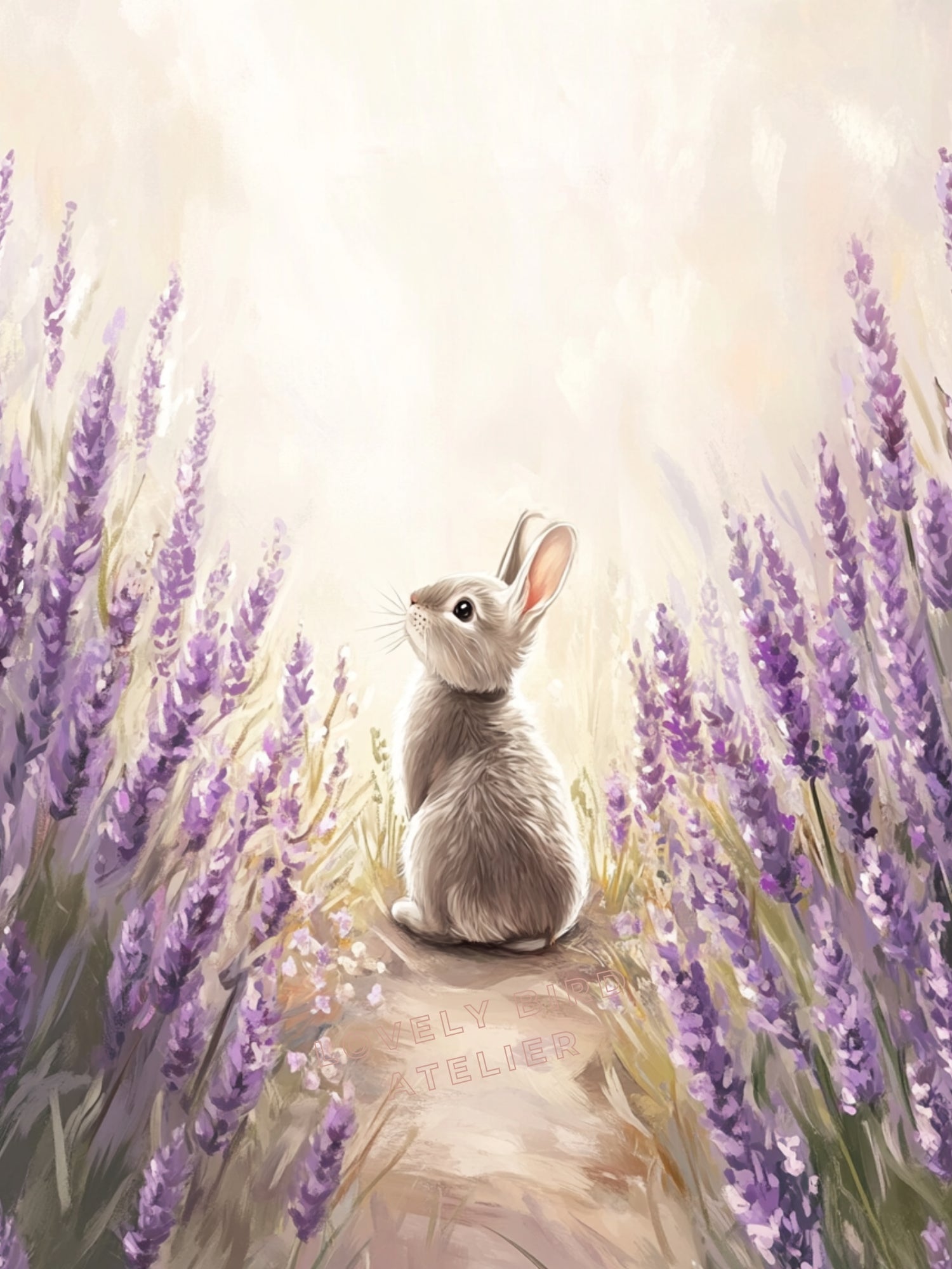 Affiche Lapin  & Lavandes - Atelier Les Jolies Choses  