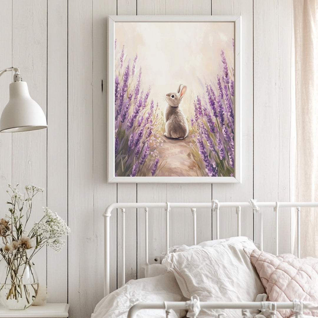 Affiche Lapin  & Lavandes - Atelier Les Jolies Choses  