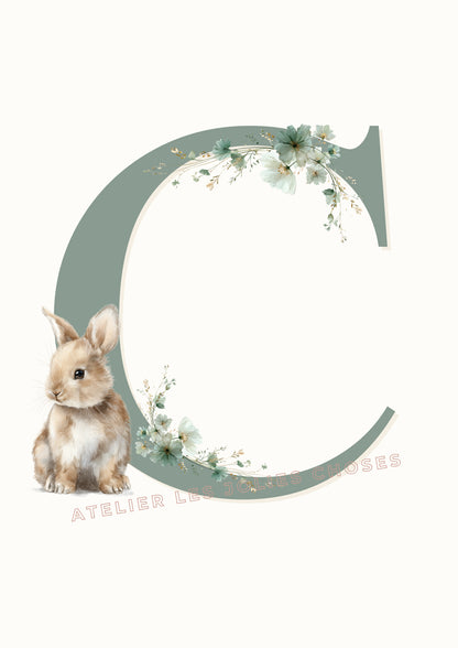 Affiche Lapin - Lettre C