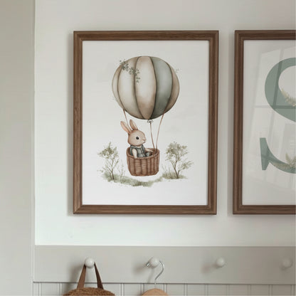 Affiche Lapin & Montgolfière - Atelier Les Jolies Choses