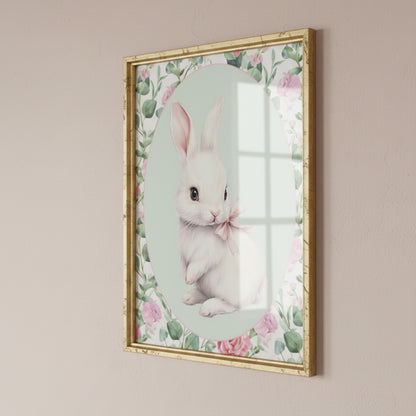 Affiche Lapin & Motif Fleuri - Atelier Les Jolies Choses  