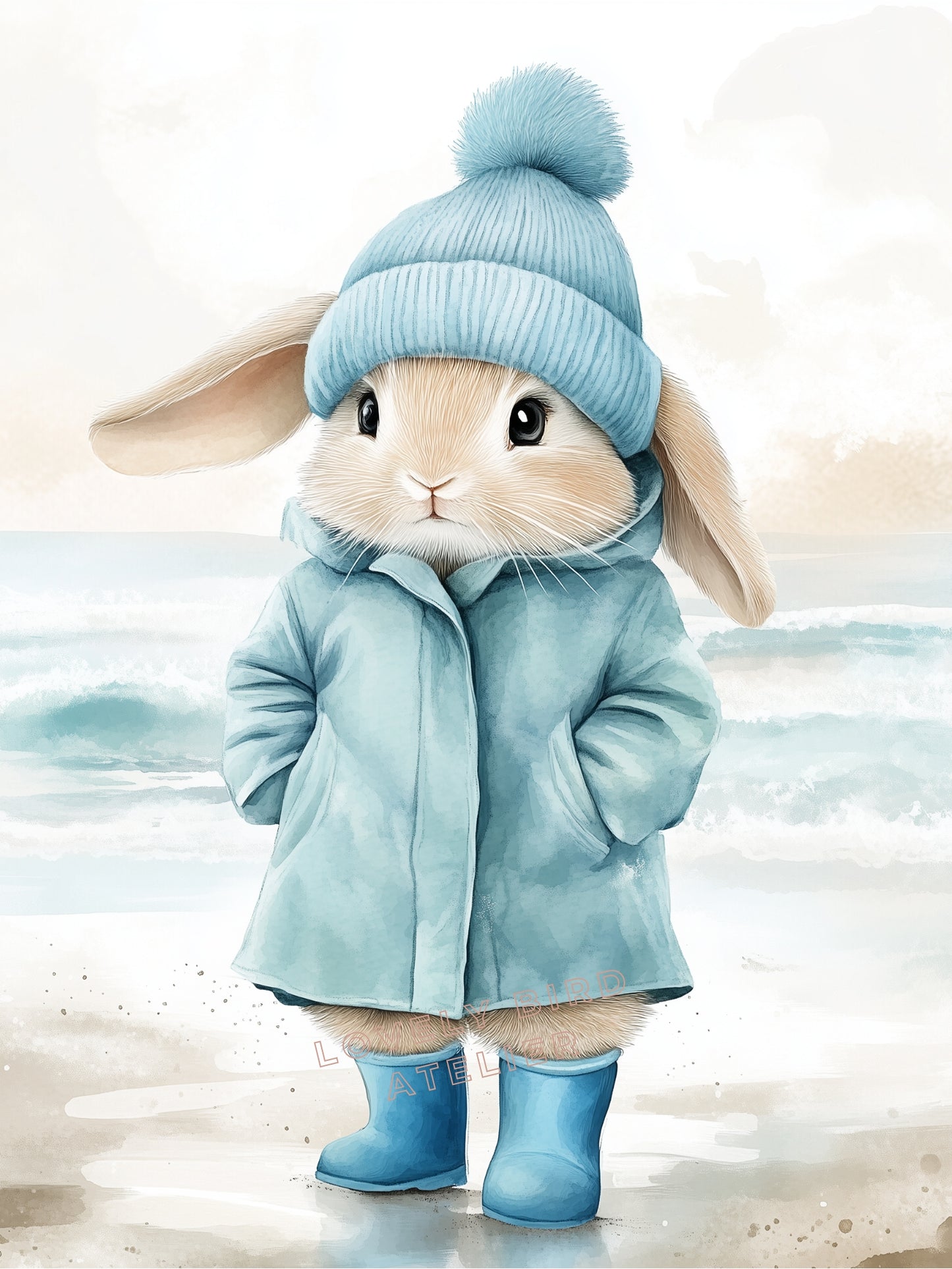Affiche Lapin & Océan - Atelier Les Jolies Choses  
