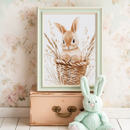 Affiche Lapin & Panier Osier - Atelier Les Jolies Choses  