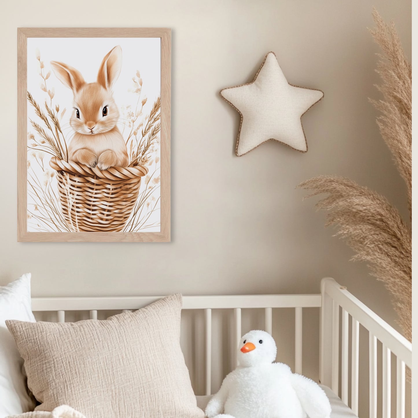 Affiche Lapin & Panier Osier - Atelier Les Jolies Choses  