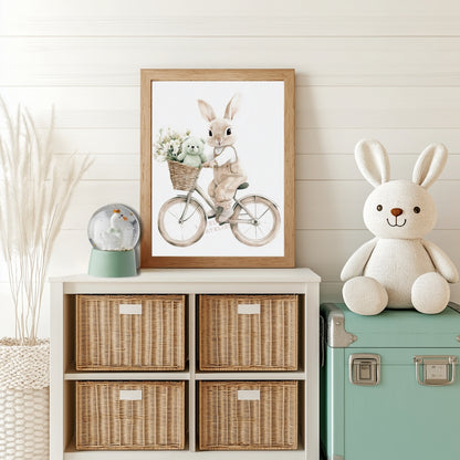 Affiche Lapin & Vélo - Atelier Les Jolies Choses  