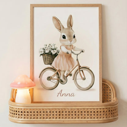 Affiche Lapine En Vélo - Atelier Les Jolies Choses