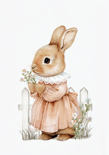 Affiche Lapine  – La promenade du matin - Atelier Les Jolies Choses  