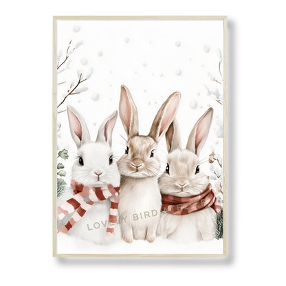 Affiche Lapins - Tendresse en Hiver - Atelier Les Jolies Choses  