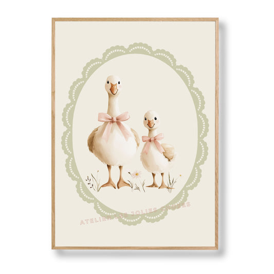 Affiche Les Oies - Tendresse à plumes - Atelier Les Jolies Choses  