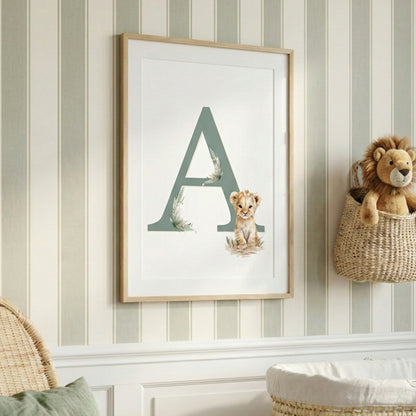 Affiche Lettre A et son petit animal - Atelier Les Jolies Choses  