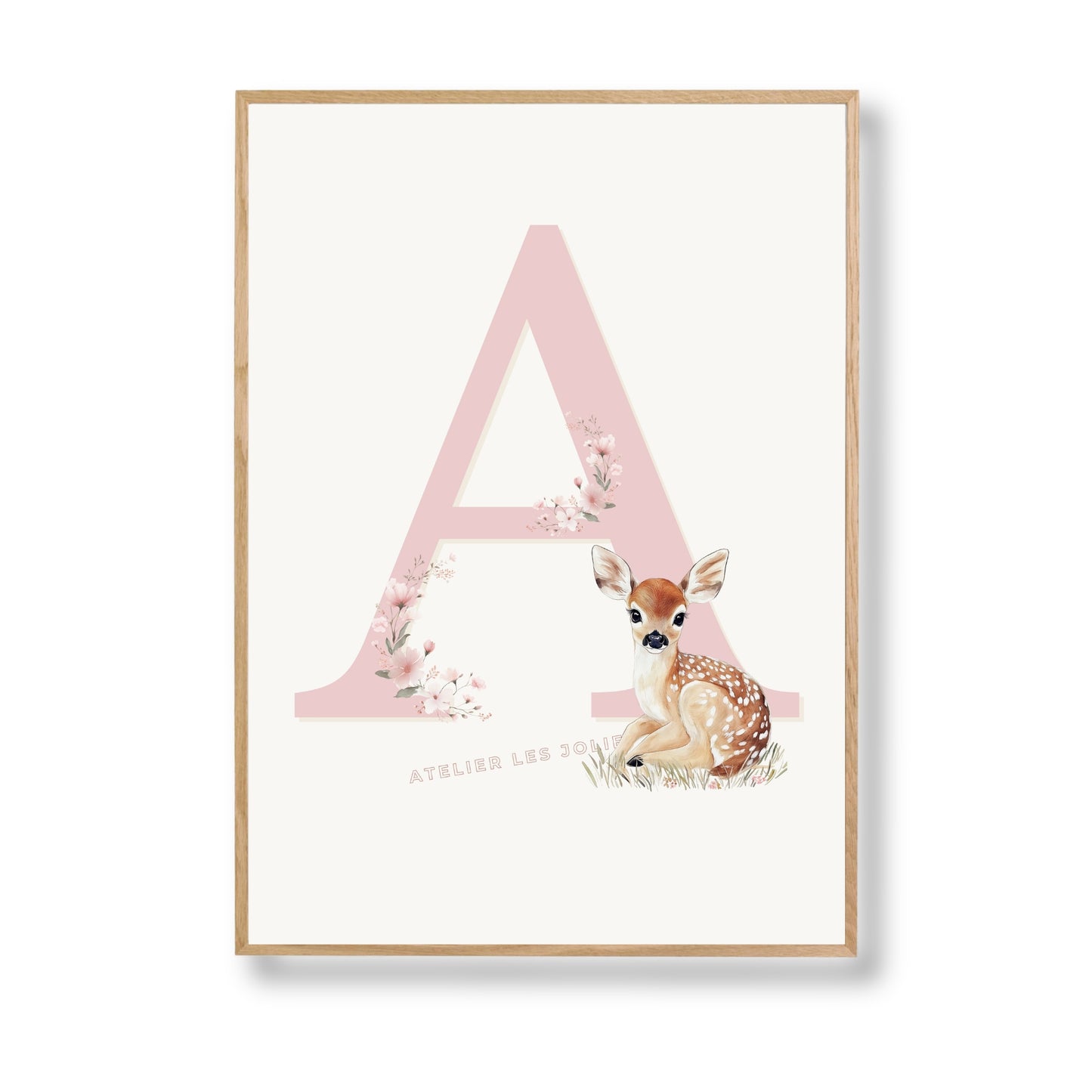 Affiche Lettre A et son petit animal - Atelier Les Jolies Choses  