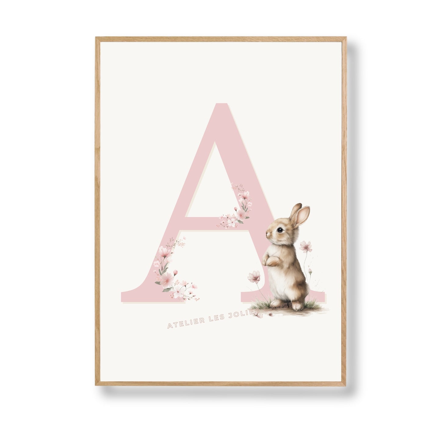 Affiche Lettre A et son petit animal - Atelier Les Jolies Choses  