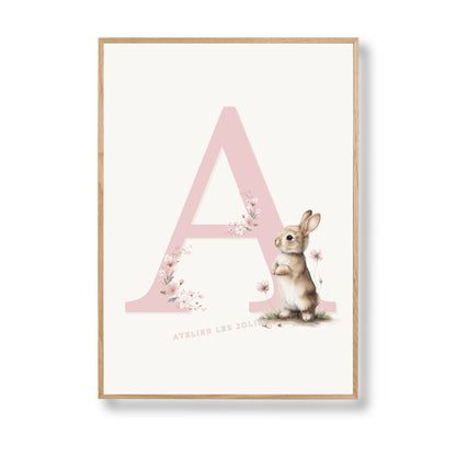 Affiche Lettre A et son petit animal - Atelier Les Jolies Choses  
