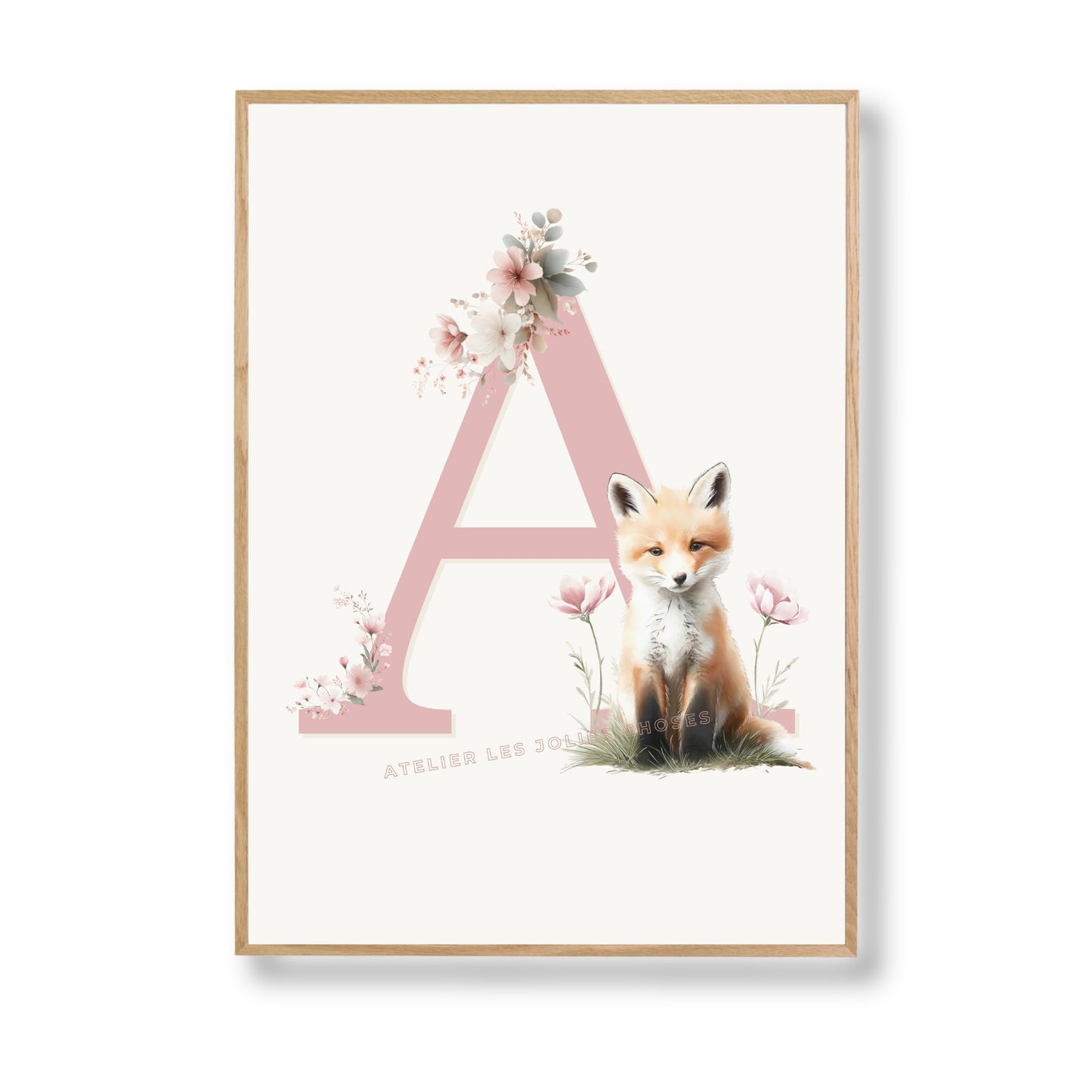 Affiche Lettre A et son petit animal - Atelier Les Jolies Choses  