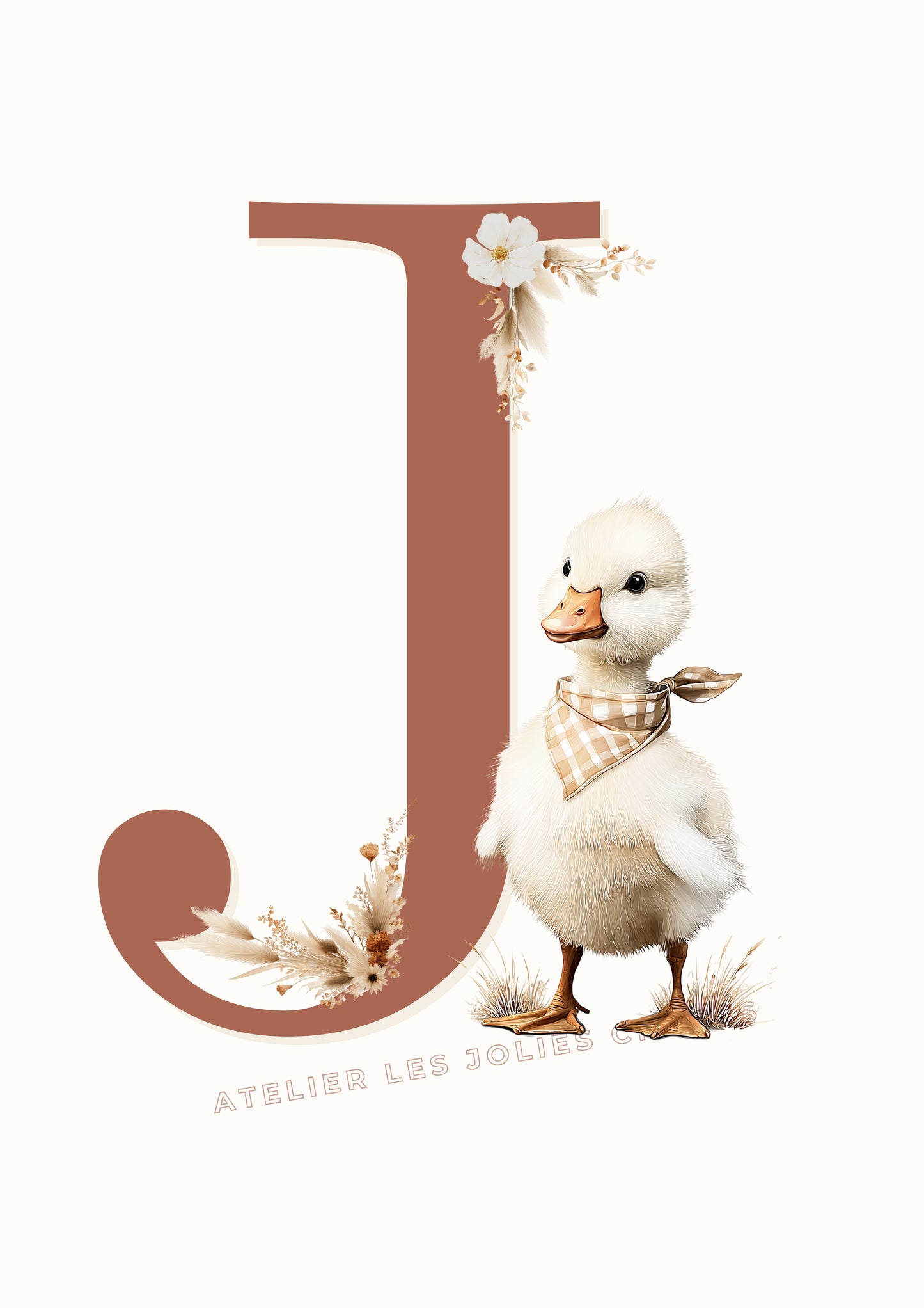 Affiche Lettre J & Oie - Atelier Les Jolies Choses  
