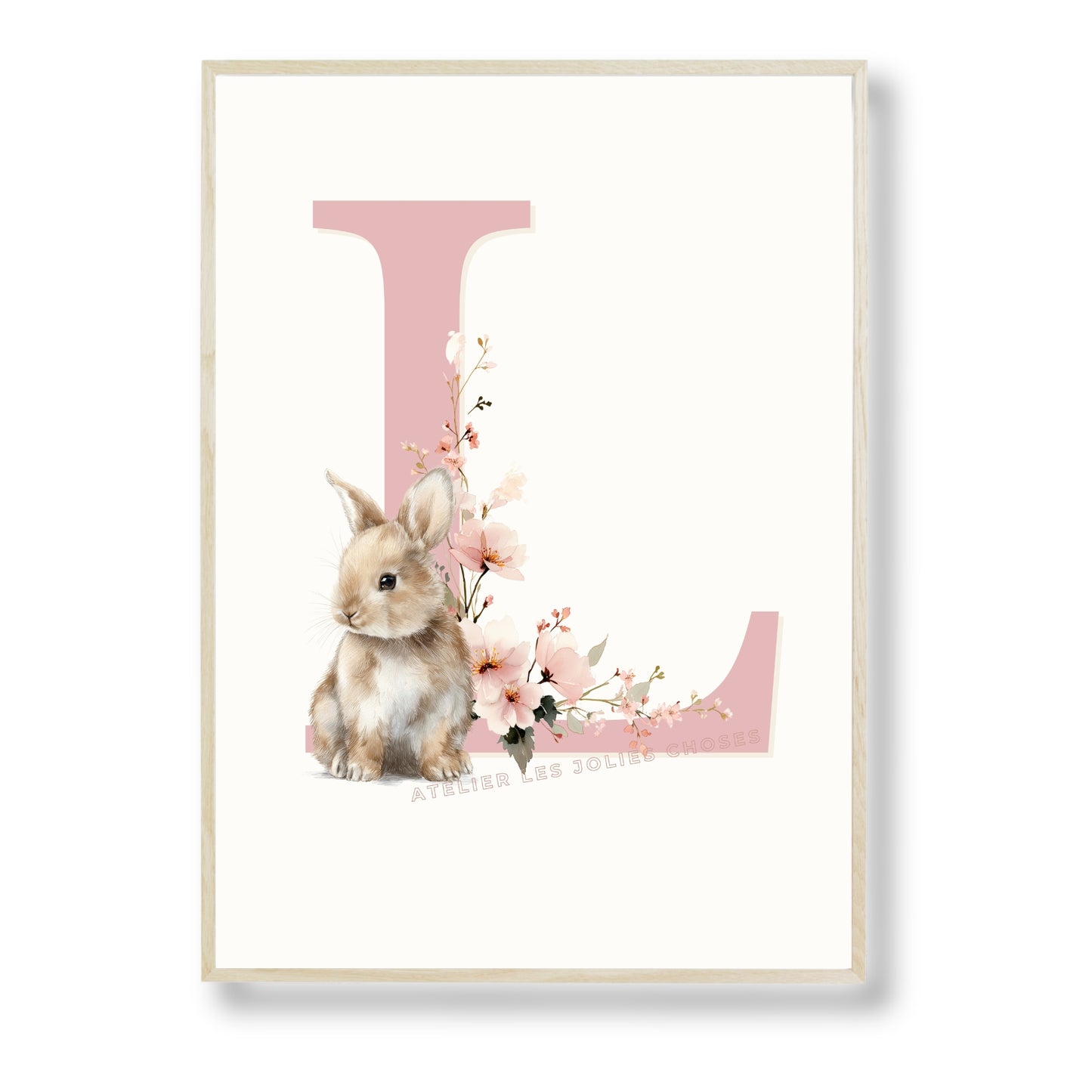 Affiche - Lettre L & Lapin - Atelier Les Jolies Choses