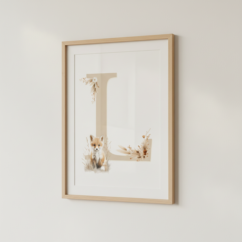 Affiche - Lettre L & Renard - Atelier Les Jolies Choses  