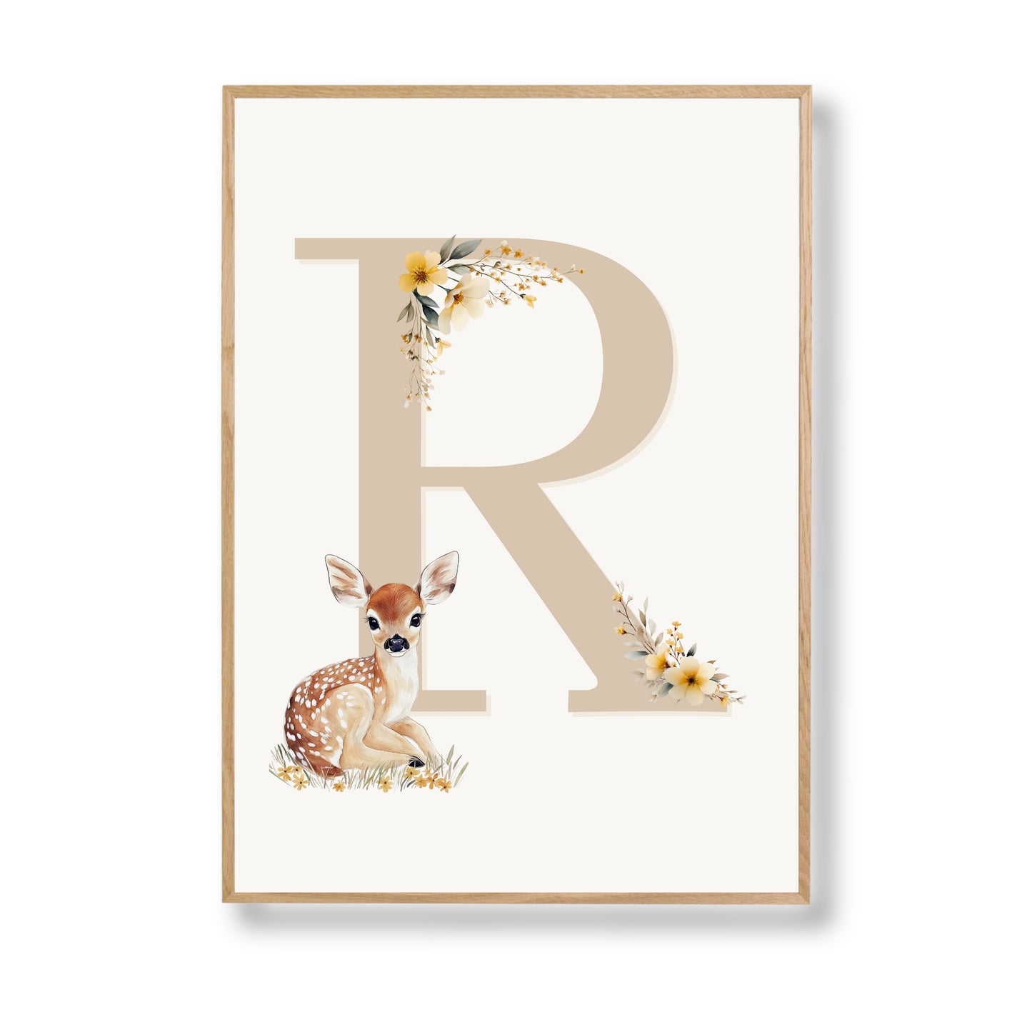 Affiche - Lettre  R Beige & Biche - Atelier Les Jolies Choses