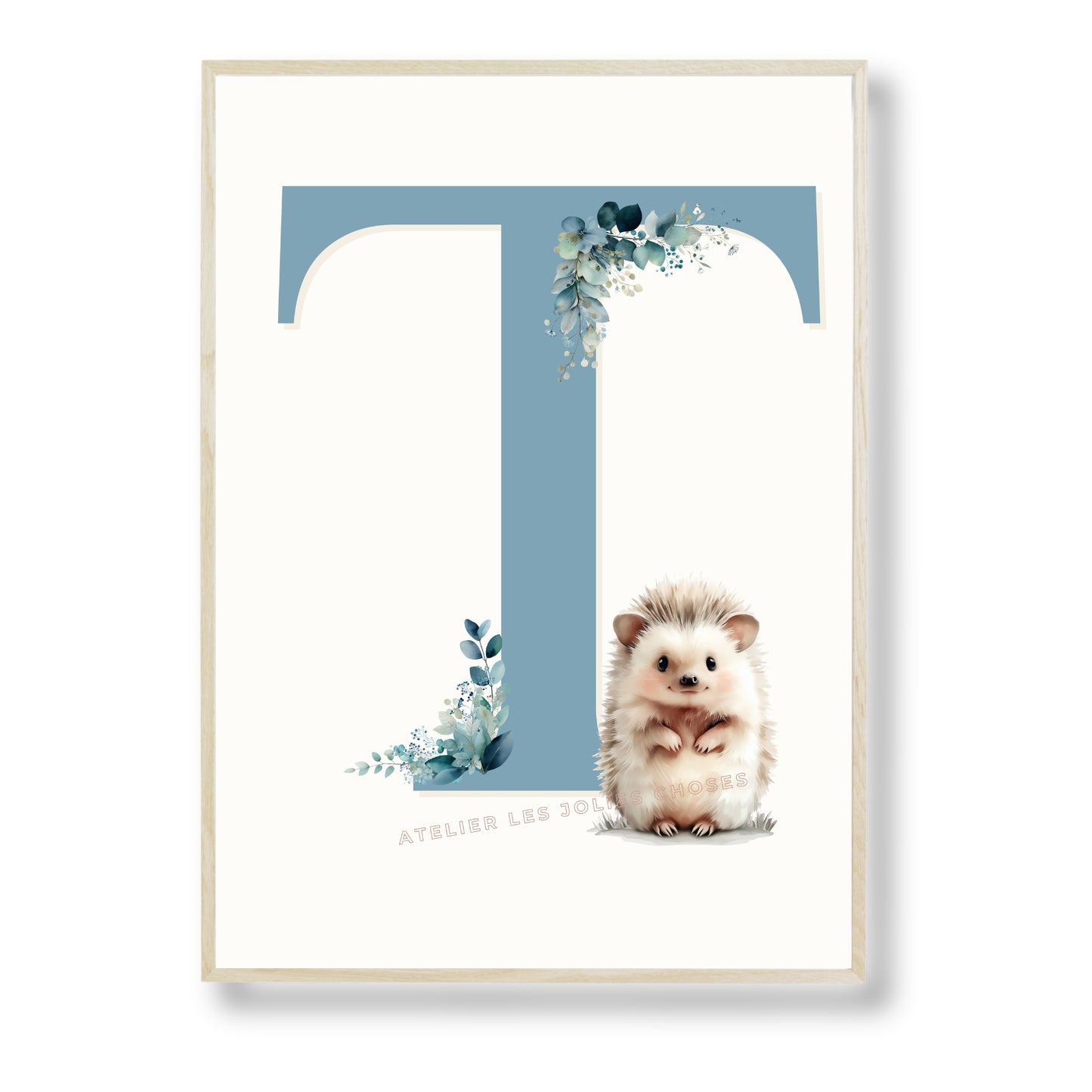 Affiche Lettre T & Hérisson - Atelier Les Jolies Choses