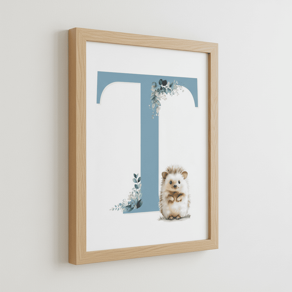 Affiche Lettre T & Hérisson - Atelier Les Jolies Choses