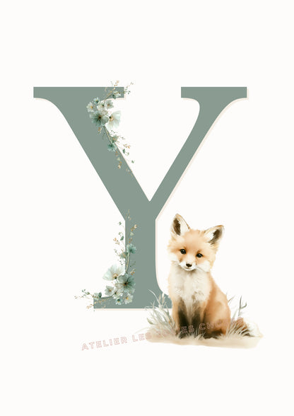 Affiche - Lettre Y - Atelier Les Jolies Choses  