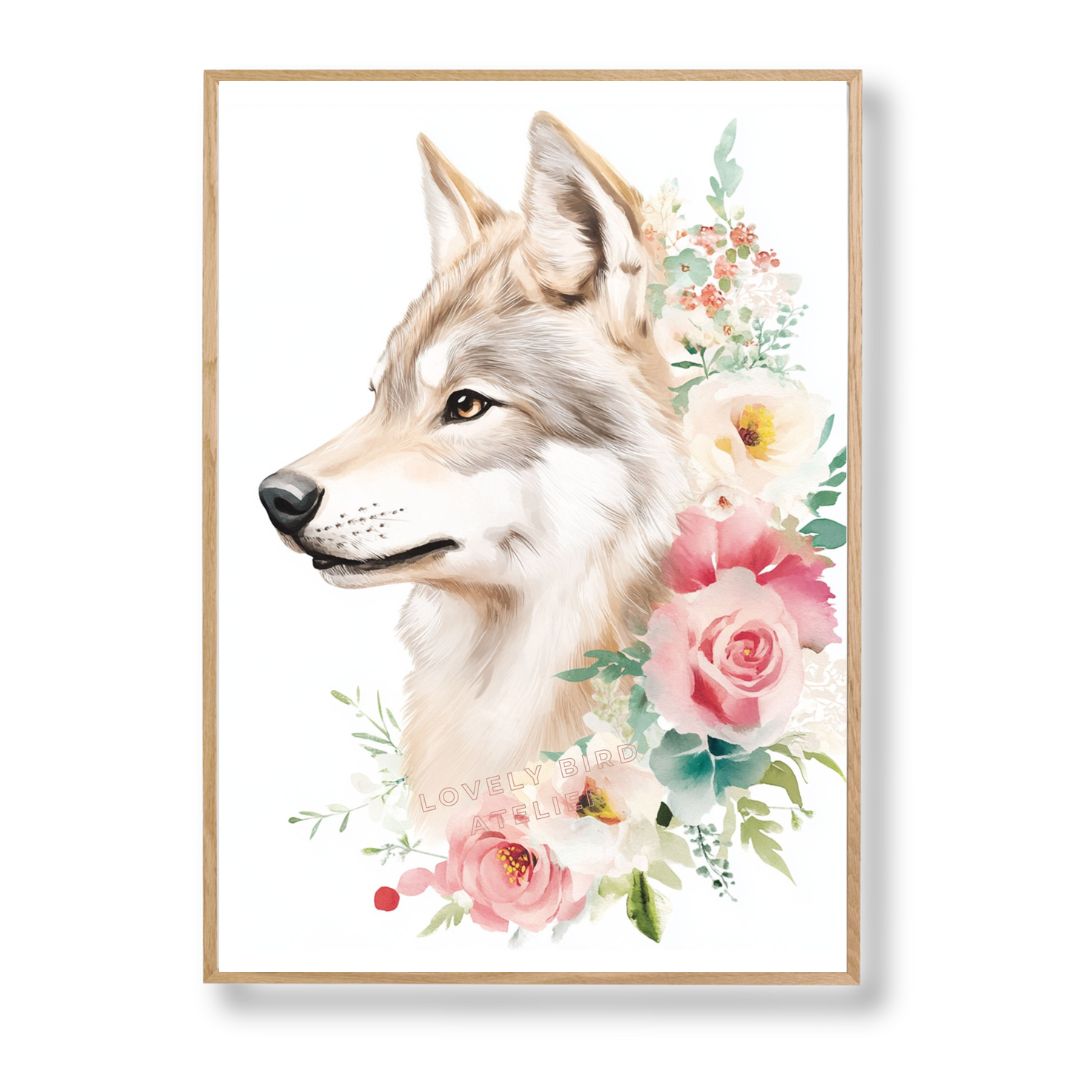 Affiche  Loup & Floraison - Atelier Les Jolies Choses  