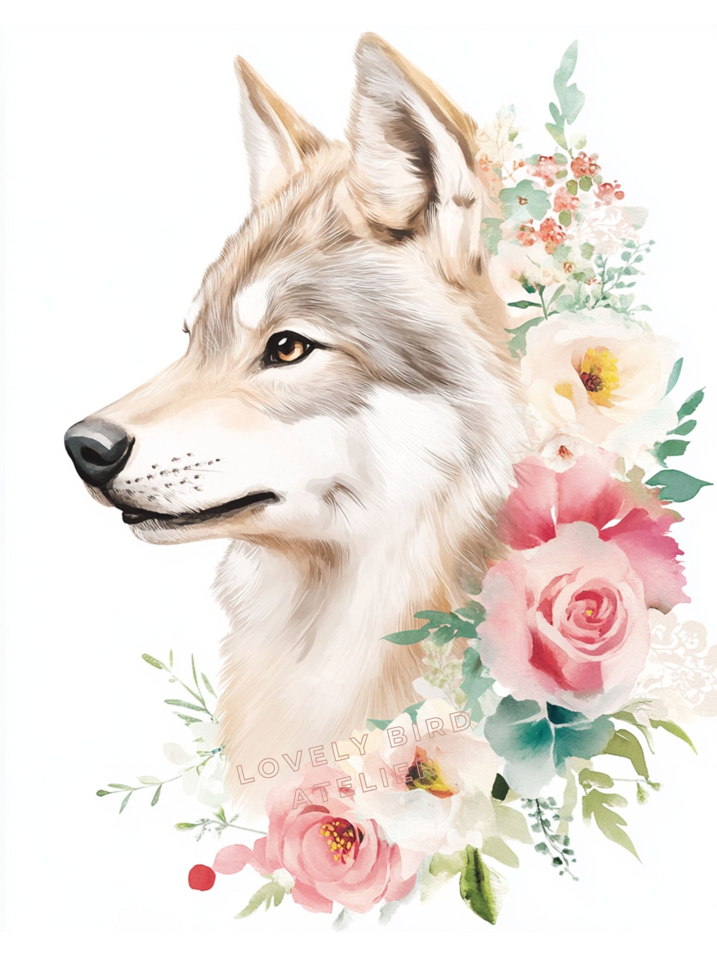 Affiche  Loup & Floraison - Atelier Les Jolies Choses  
