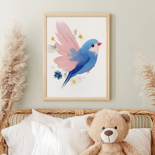 Affiche Oiseau & Aquarelle - Atelier Les Jolies Choses  