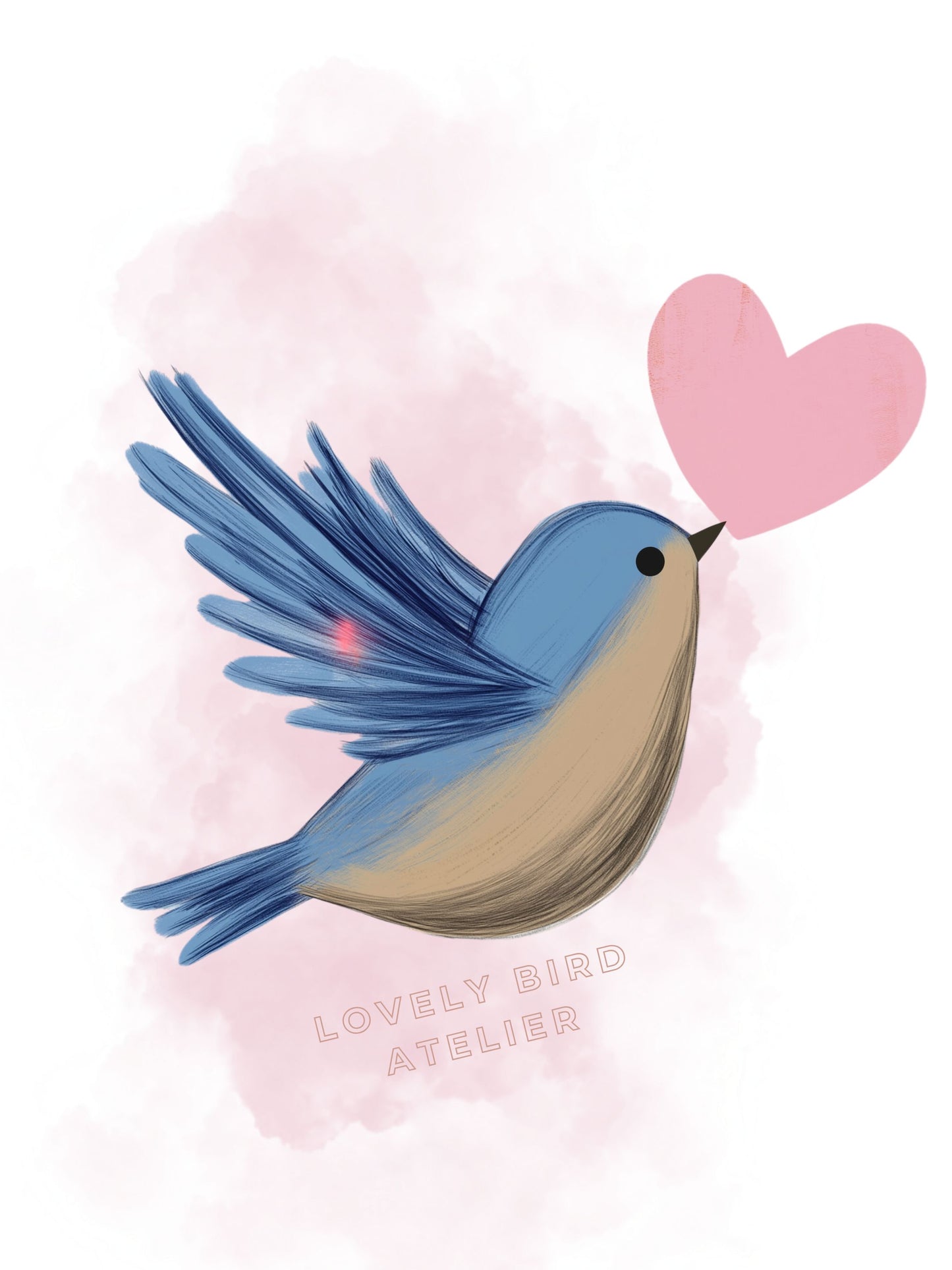 Affiche Oiseau & Cœur - Atelier Les Jolies Choses  