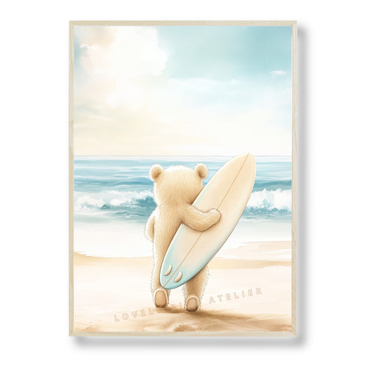Affiche Ours Surfeur