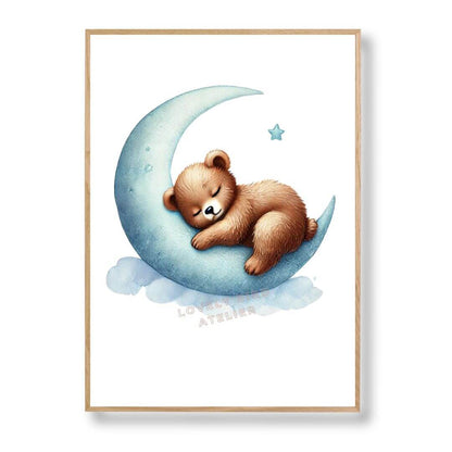 Affiche Ourson & Lune - Atelier Les Jolies Choses  