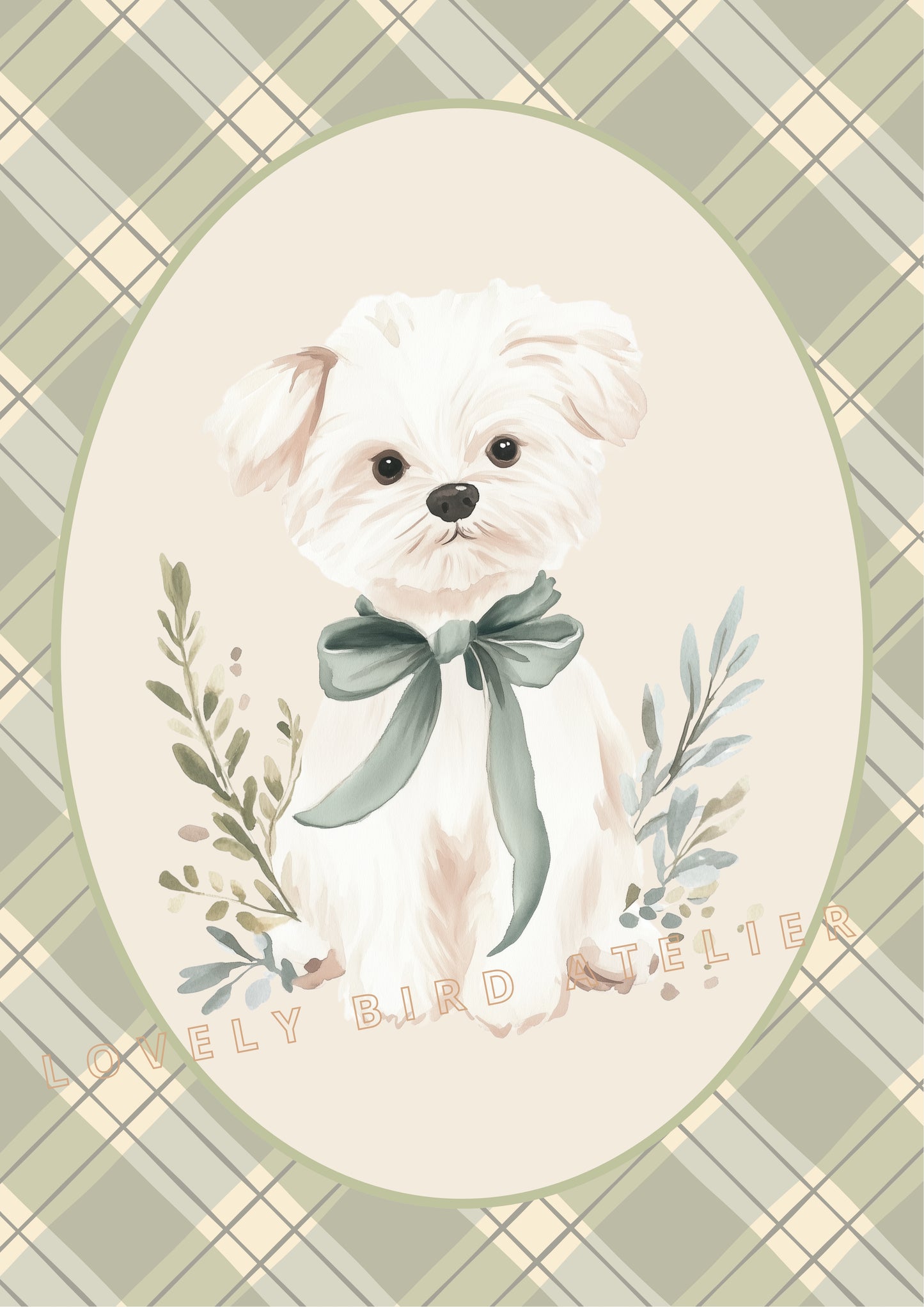 Affiche  Petit Chien & Tartan - Atelier Les Jolies Choses  