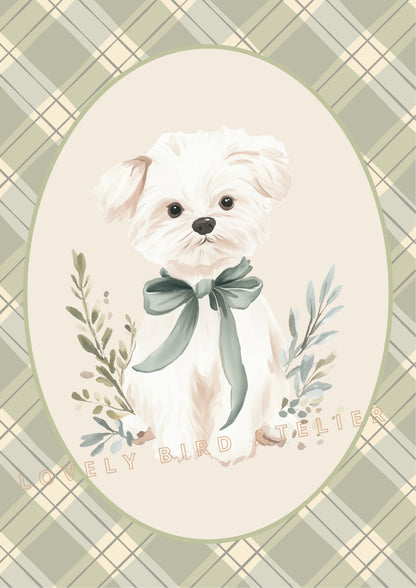 Affiche  Petit Chien & Tartan - Atelier Les Jolies Choses  